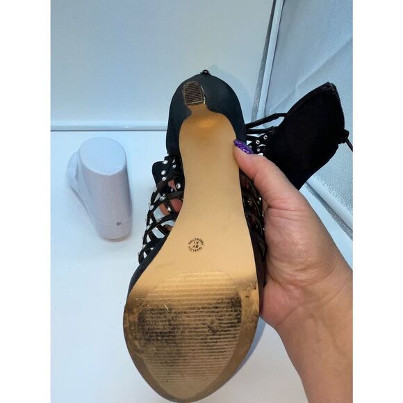 Worthington Silver Tipped Heel Rhinestone Strappy Sandals - Picture 14 of 14